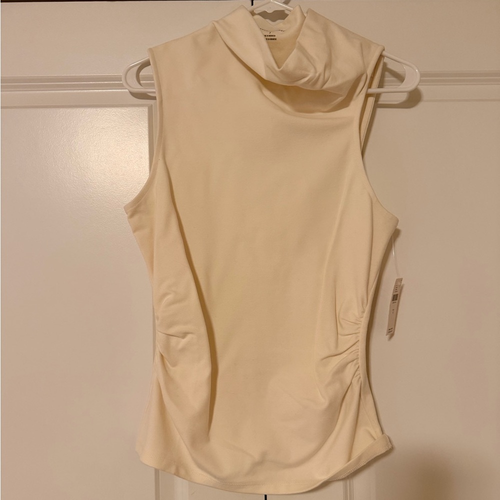 Anthropologie Cream Sleeveless Top